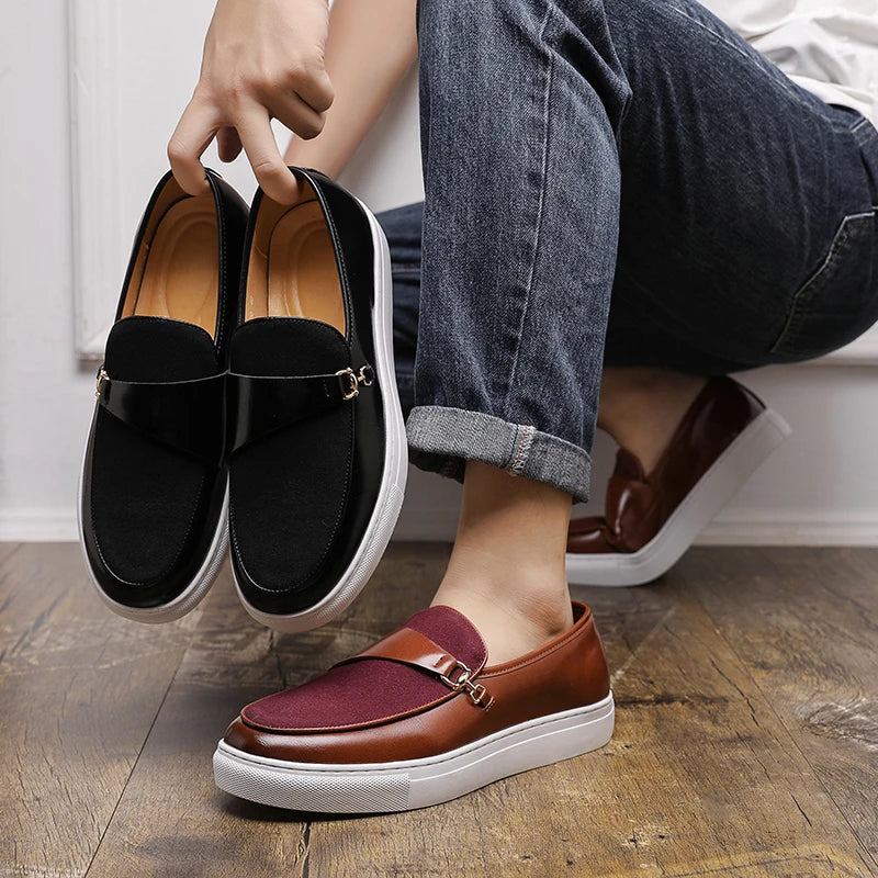 Breathable Leather Casual Shoes Luxury Brand Male Flats Classic Men's Comfortable Loafers Hot Selling Men's Park Walking Shoes