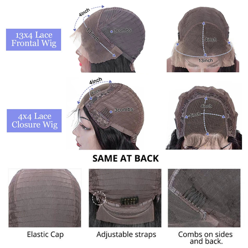 Bob Wig Body Wave 13x4 HD Lace Front Short Human Hair Wigs 4x4 Closure Lace Frontal Human Hair Brazilian Bob Wigs For Women