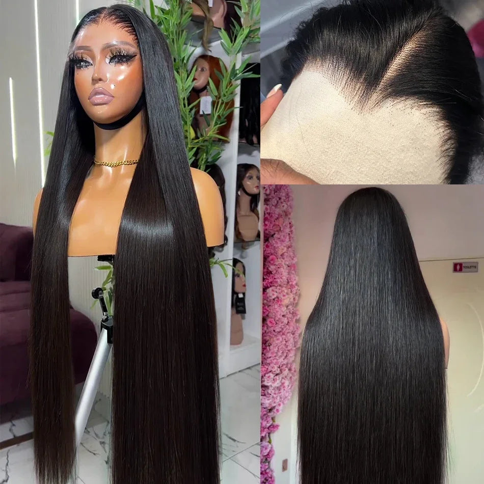 30 34 Inch Straight 13x4 Lace Front Human Hair Wigs Pre Cut 13x6 HD Lace Frontal Wig Brazilian 5X5 Glueless Wig Ready To Wear