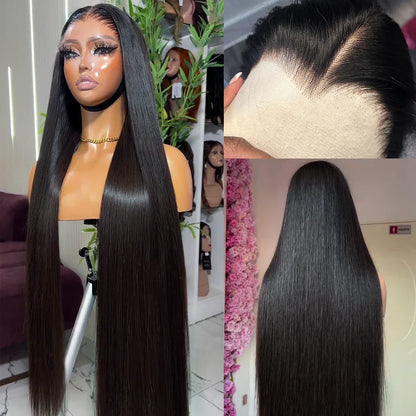 30 34 Inch Straight 13x4 Lace Front Human Hair Wigs Pre Cut 13x6 HD Lace Frontal Wig Brazilian 5X5 Glueless Wig Ready To Wear