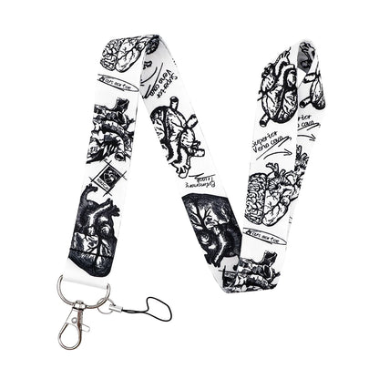 Heart Credential Holder Medical Lanyards for Key Neck Strap For Card Badge Gym Keychain Keyring Accessories Nurse Doctor Gifts