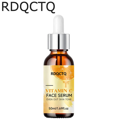 RDQCTQ Vitamin C Whitening Serum Remove Freckles Dark Spots Fade Melasma Melanin Brighten Repair Dull Face Essence Skin Care