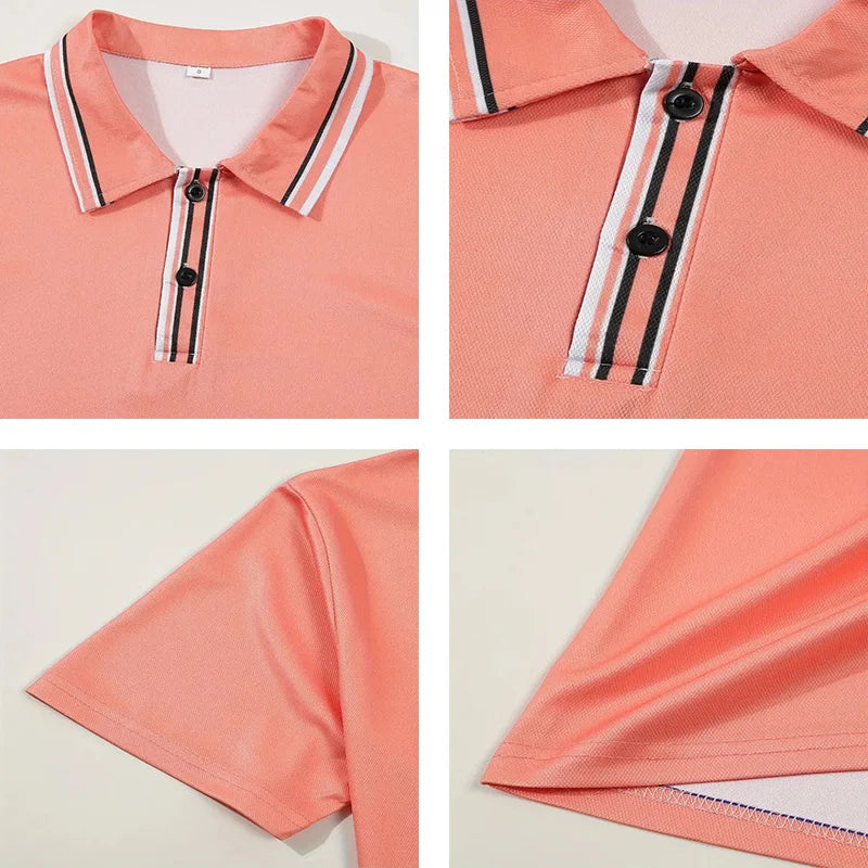 Summer men's short sleeved polo shirt business office lapel shirt Men's sports and casual top European and American plus size