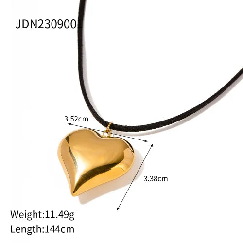 Youthway Trendy Stainless Steel Waterproof Irregular Geometric Metal Wax Rope Necklace Gold Silver For Women Jewelry Gift