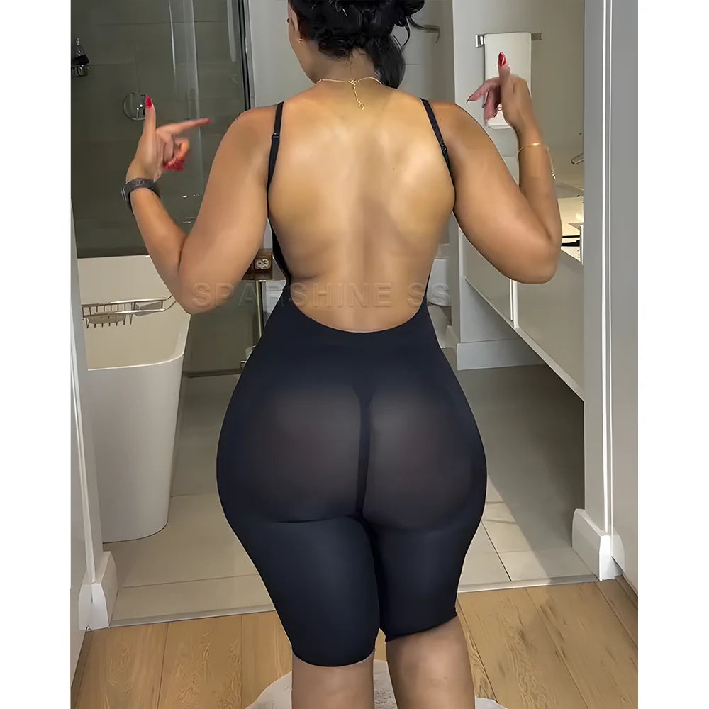 Seamless Backless Body Shaper Tummy Control Shapewear Mid-Thigh Slimming Bodysuit for Women Postpartum Waist Trainer Corset