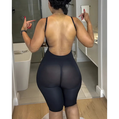 Seamless Backless Body Shaper Tummy Control Shapewear Mid-Thigh Slimming Bodysuit for Women Postpartum Waist Trainer Corset