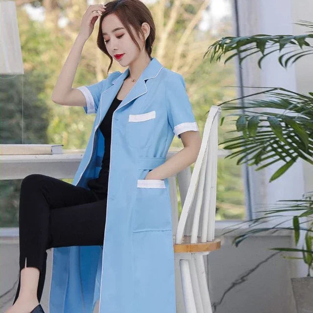 Beauty Salon Work Wear High Quality Spa Uniforms Tattooist Work Clothing Lab Coat Summer Purple Long Sleeve Scrubs Uniform New