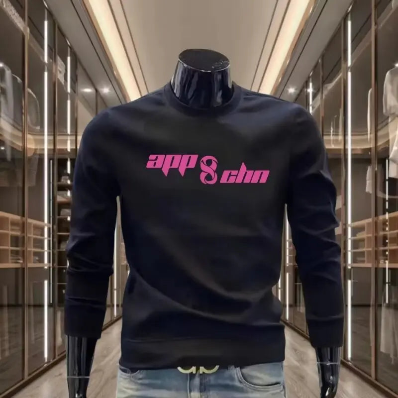 Autumn Men's Cotton Sweatshirt Korean Cool O-neck Long Sleeve Top High Quality Harajuku High Street Men Clothing Streetwear Men