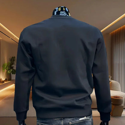 2025 Casual Fashion Men's O-Neck Hoodies High Grade Spring Autumn Warm Soft Long Sleeved T-shirts Male Home Outdoor Pullover