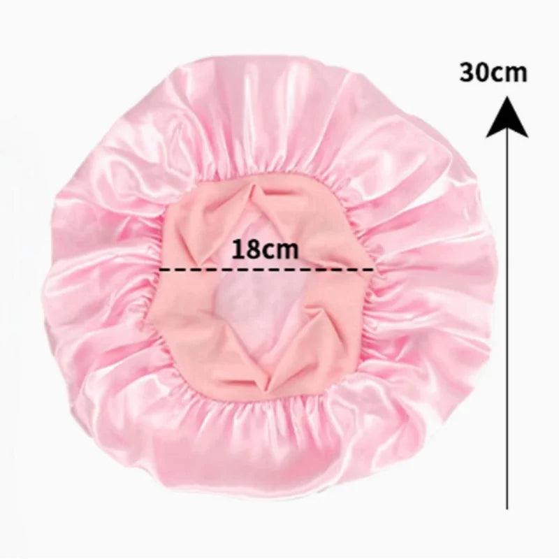 Bonnet Satin Sleeping Hat Hair Night Sleep Cap Head Cover Shower Caps for Bath and Sauna Bathing Shower Caps Bathroom Products