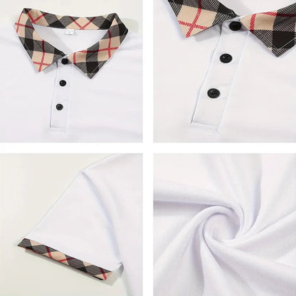 Summer men's short sleeved polo shirt business office lapel shirt Men's sports and casual top European and American plus size