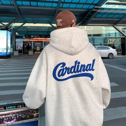 M-8XL Hoodie Men's Large Sweater Hoodie Loose Fashion American Classic Letter Printed Long Sleeve Double Shirt