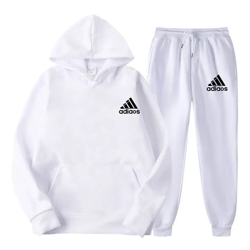 New 2025 autumn_winter men's hooded sweatshirt + jogging pants two-piece outdoor casual men's and women's sportswear set