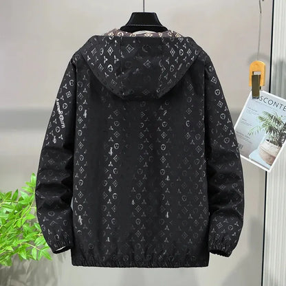 Spring 2025 Men's Thin Hooded Jacket Stylish Sun Protection Outerwear Youthful Male Casual Wear Comfortable Regular Length