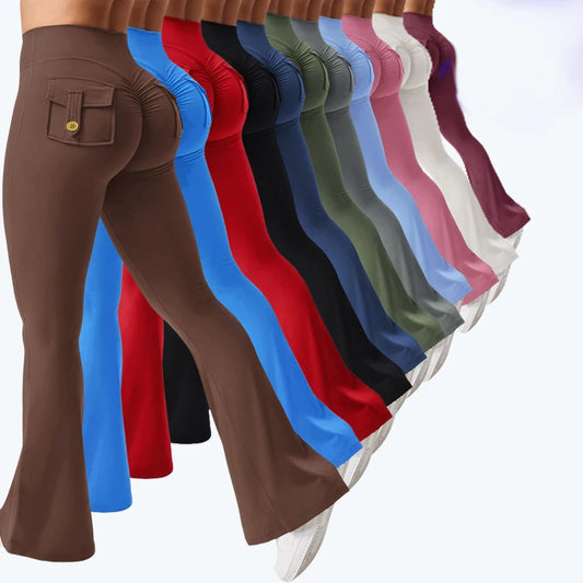 Fitness Yoga Leggings for Women Button Pocket Gym Leggings High Waist Butt Liftting Tights Leggins