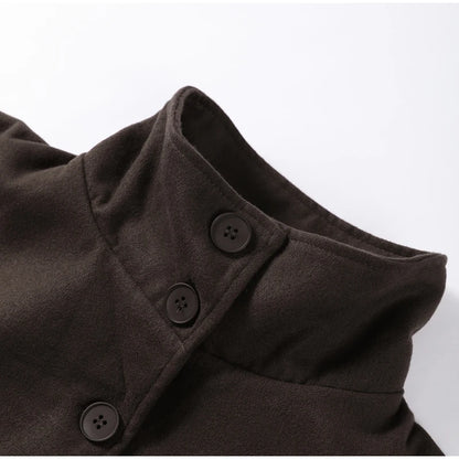 Elegant Fleece Women's Coats Solid Stand Long Sleeve Belted Lace-Up Button Jackets 2025 Autumn Winter Outerwear Female Tops