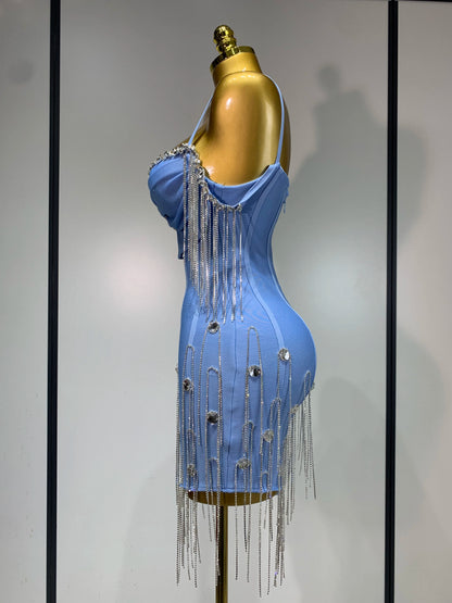 Women Sexy Backless Spaghetti Strap Bodycon Sleeveless Bandage Dress 2025 Elegant Prom Gown Club Evening Party Birthday Dresses