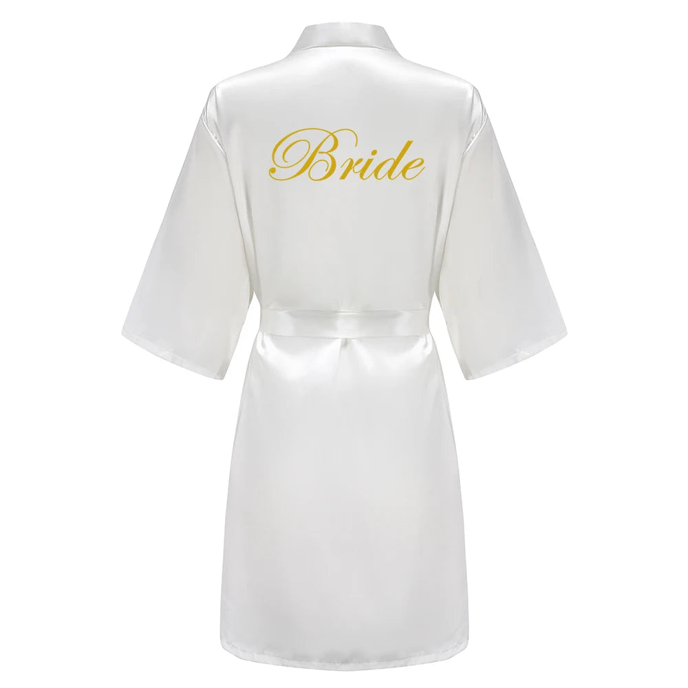 Wedding Bride Bridesmaid Robe Dressing Gown Sexy Women Bathrobe Nightgown Short Sleepwear Casual Flower Kimono Geisha M L XL