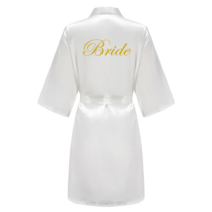 Wedding Bride Bridesmaid Robe Dressing Gown Sexy Women Bathrobe Nightgown Short Sleepwear Casual Flower Kimono Geisha M L XL