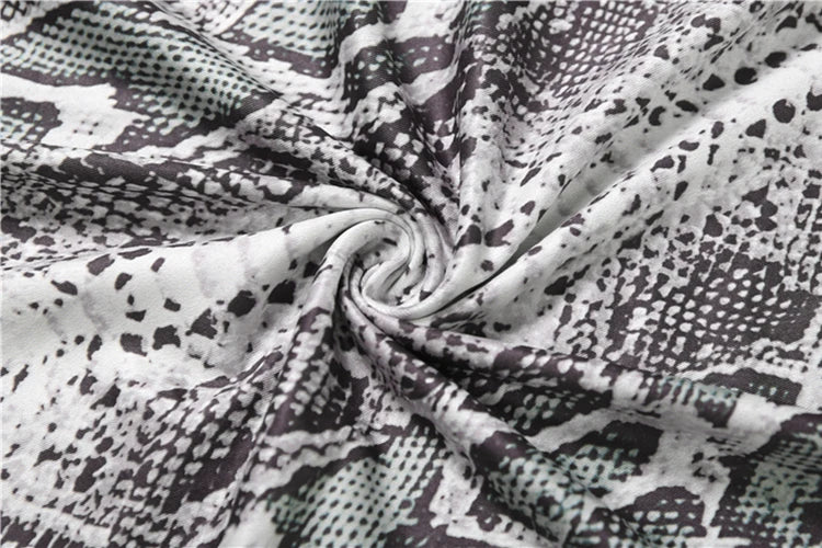 Nibber Hipster Maxi Dress Sexy Snakeskin Print Women Chest Hollow Metal Ring Turtleneck Peach Hip Street Stretch Skinny Vestidos