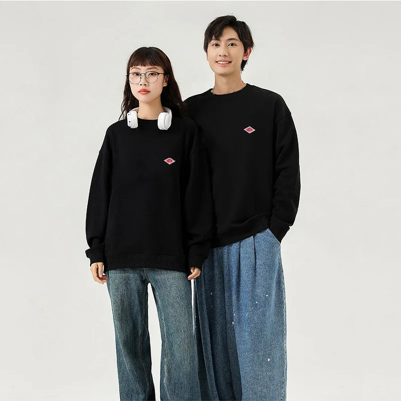 2024 Exported to Japan Spring Thin Sweatshirt Men/Women Same Embroidery Brand Cotton O-Neck Long Sleeve Loose Tracksuit Tops