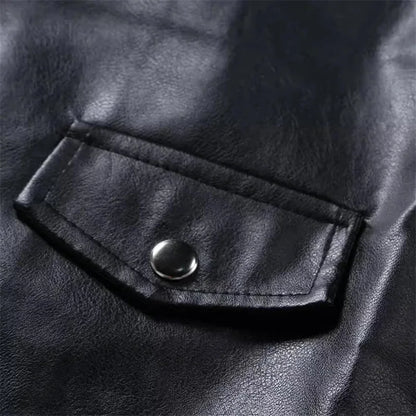 2025 New Men Solid Color Imitation Leather Jacket Red Fashion Homme Oblique Zipper Biker Coats Male Bar KTV Casual Top