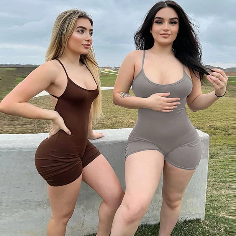 Spaghetti Strap Backless Sexy Jumpsuit For Women Fashion Tracksuit Y2k Bodysuit Off-Shoulder Spaghetti Streetwear Female Rompers