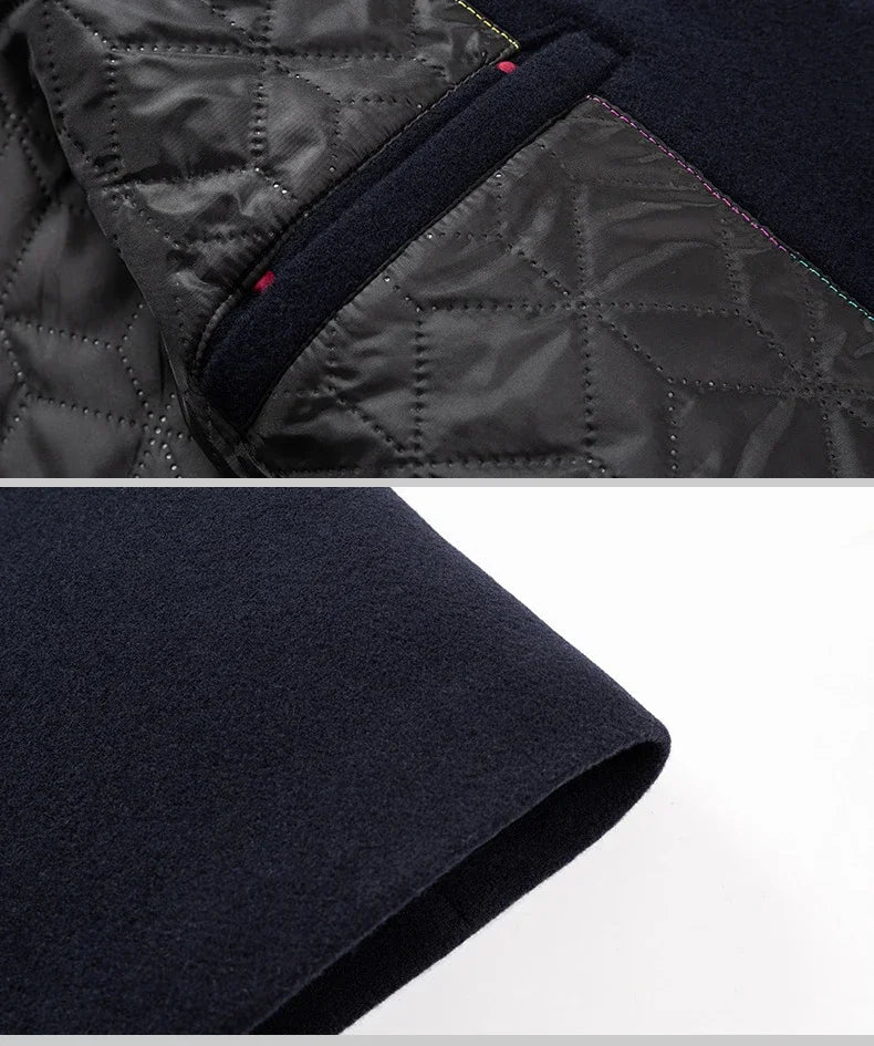 TFETTERS Brand Trench Coat Korean Fashion Business Casual Stand Collar Long Jackets for Men 2025 Autumn Windbreaker Winter Coats