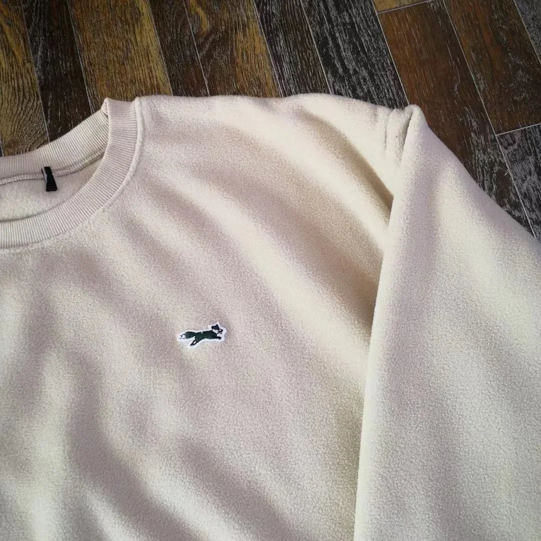 Double-Faced Fleece Sweatshirt with Corded Hemline And Embroidery round Neck Women's Fashion Brand Sweatshirt from Freak's Store