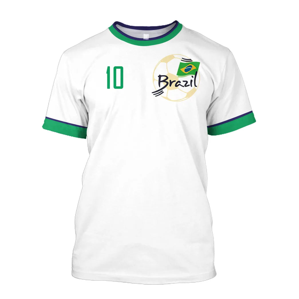 2023 New Brazil Jersey T-shirt Fine Design Brazilian Select Shirt O Neck Oversized Football Team Casual Streetwear Mens Clothing