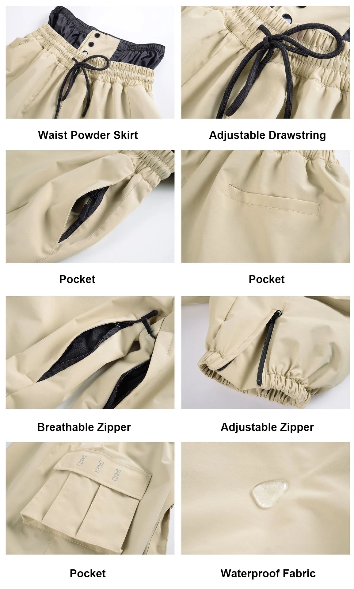 Oversize Winter Ski Pants 3L Snowboard Pant Thicken Thermal Waterproof Breathable Outdoor Sports Warm Women's Men's Ski Trousers