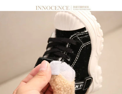 2021 Children Warm Boots Winter New Boys Plus Thicken Velvet Cotton Shoes Girls Waterproof Short Boots Baby Cotton Boots