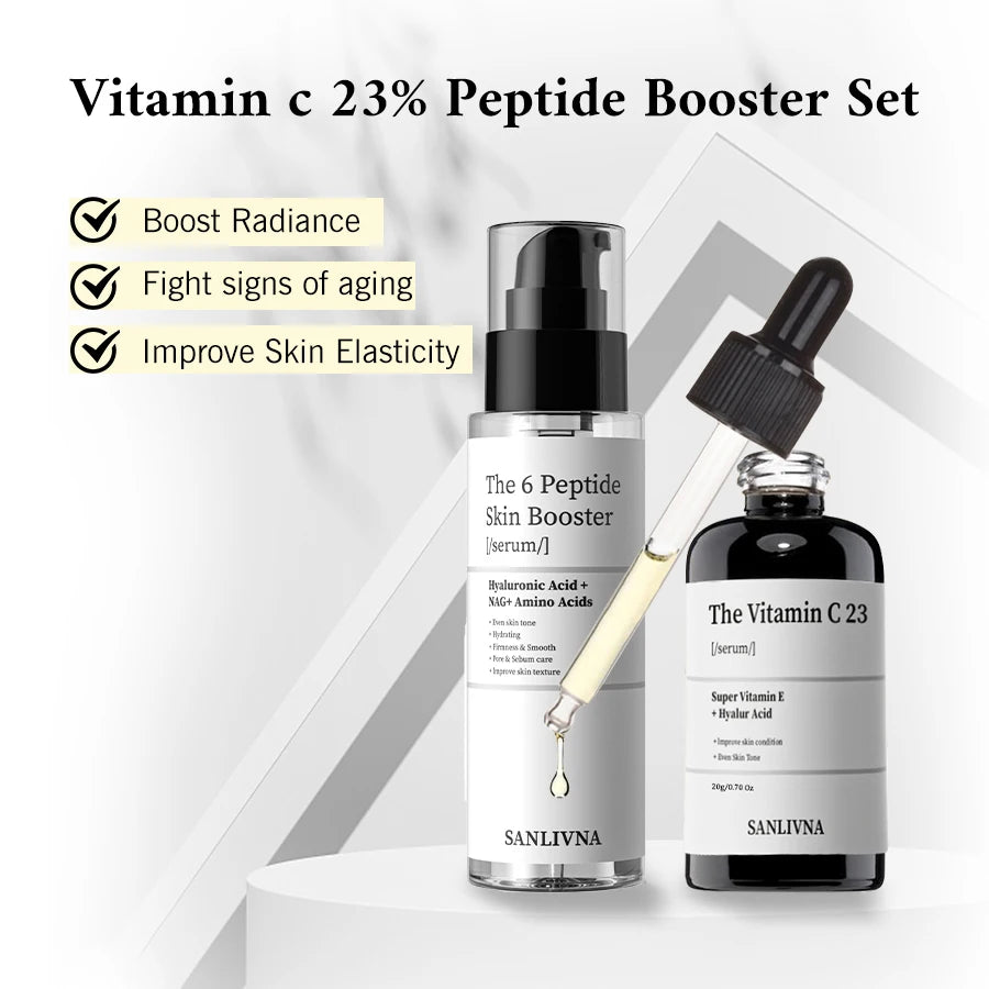 Vitamin C 23% Peptide Enhanced Kit - Improve Dull Skin Tone - Korean Skincare, Vitamin C Serum, Face Serum Kit Anti-Aging