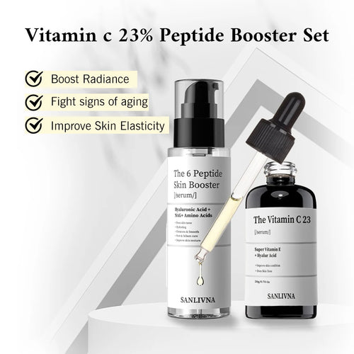 Vitamin C 23% Peptide Enhanced Kit - Improve Dull Skin Tone - Korean Skincare, Vitamin C Serum, Face Serum Kit Anti-Aging