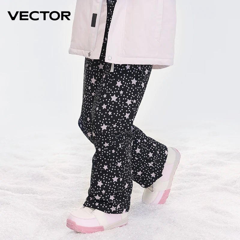 VECTOR Ski Pants Boys Girls Children Outdoor High-quality Windproof, Waterproof and Warm Snow Winter Ski Snowboard Pants Brand