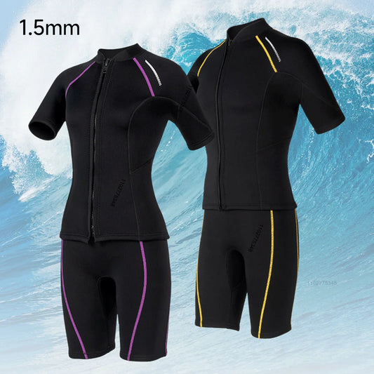 Wetsuit for Men Women Jacket Pants1.5mm Neopreno Diving Suit Short Sleeve Swimwear Snorkeling Surfing Swimsuits Kitesurf