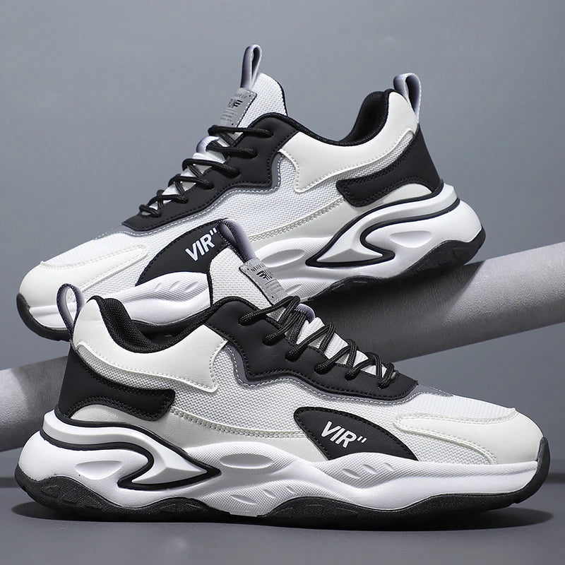 Spring and Summer New Breathable Mesh Casual Men's Running Shoes, Running Casual Sports Shoes, Anti-slip Lace-up Sports Shoes