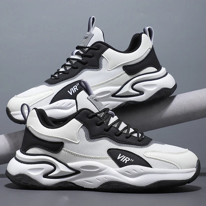 Spring and Summer New Breathable Mesh Casual Men's Running Shoes, Running Casual Sports Shoes, Anti-slip Lace-up Sports Shoes