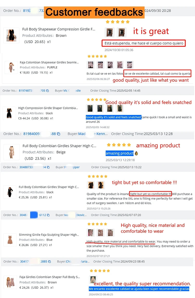 Faja Shapewear Slimming Girdle Reductive Corset Colombian Body Shaper Butt Lifter Seamless Bbl Sheath Women Compression Garments