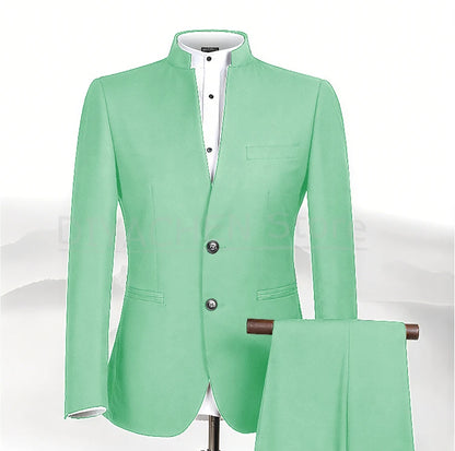 2025 New Style Men Chinese Tunic Collar Bridegroom Suit Formal Wear Dress Slim Fit Mens Suits Groom Wedding Blazer Costume Homme