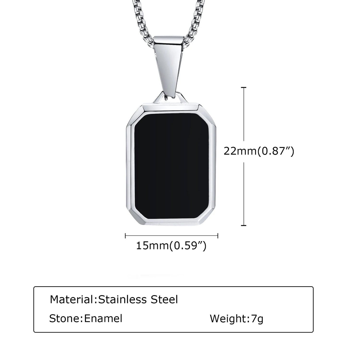 Trendy Pendant Necklaces for Men Boys,Square Natural Stone Stainless Steel Necklaces,Hip Hop Cool Healing Jewelry Gifts