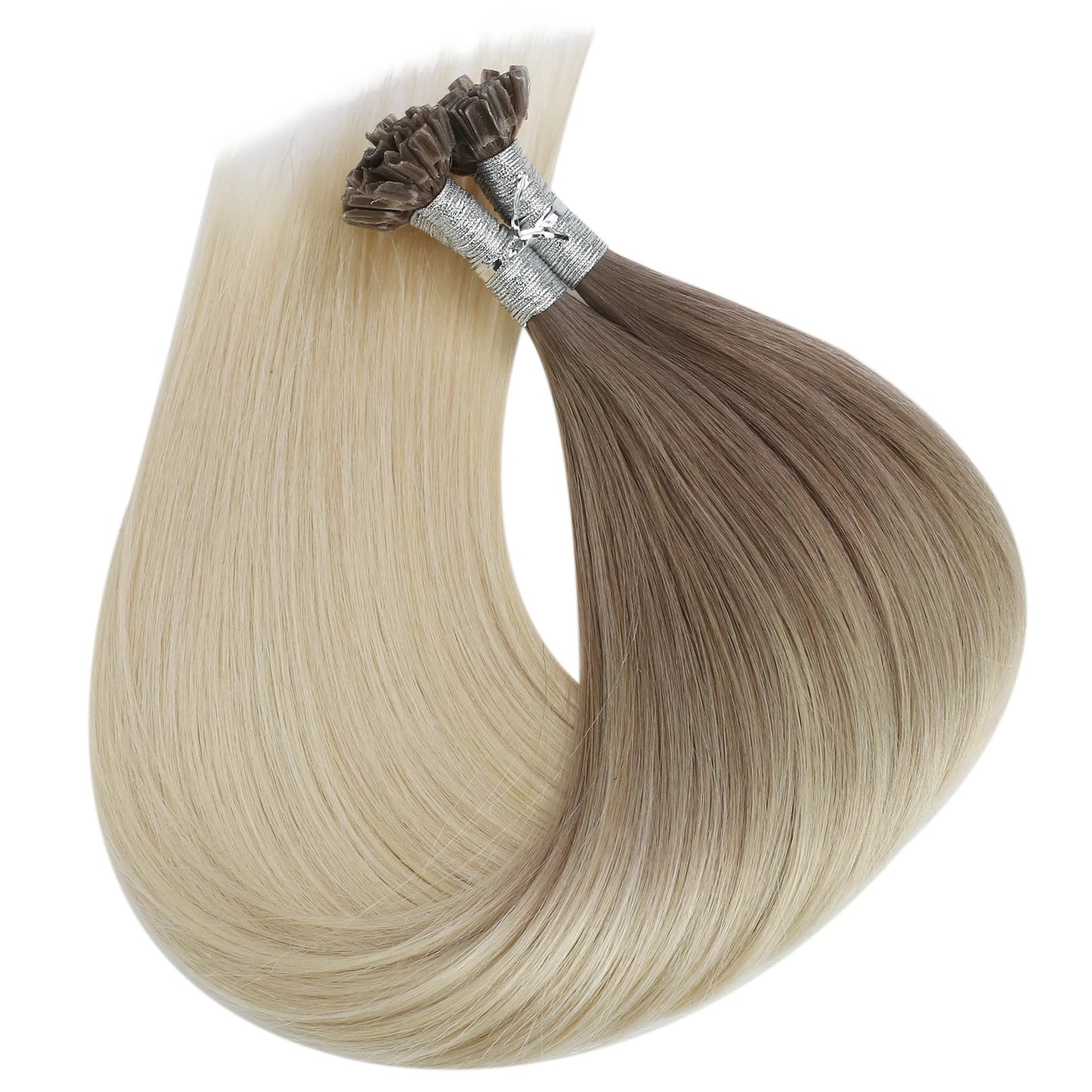 Full Shine U Tip Hair Extensions Fusion Hair Balayage Color 40-50g Keratin Glue Beads Prebonded Human Hair Extensiones