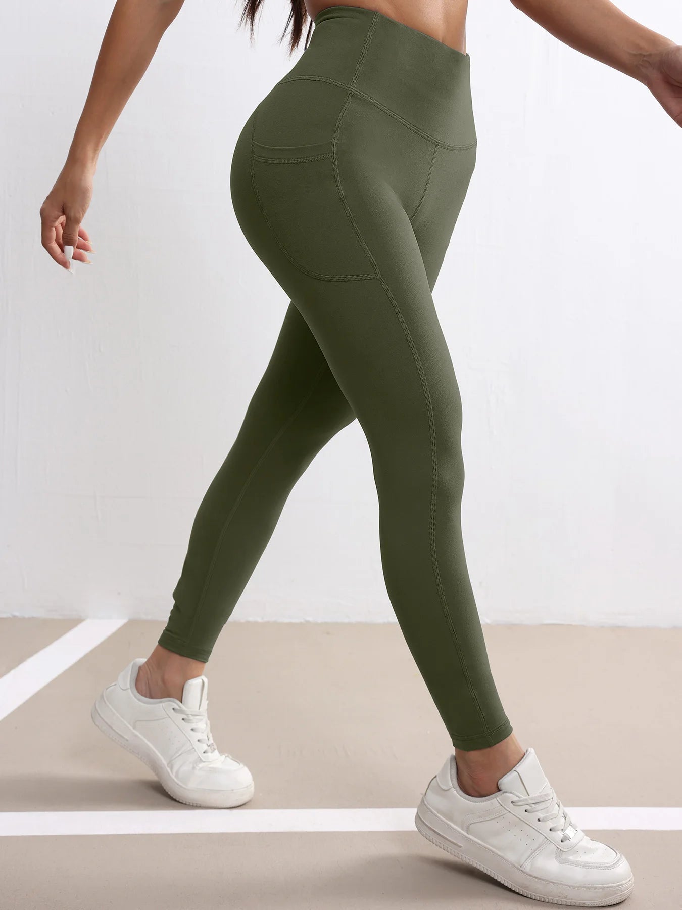 Women Yoga Fitness Leggings High Waist Tights With Pocket Gym Workout Running Stretchy Sexy Hip Liftting Casual Skinny Pants