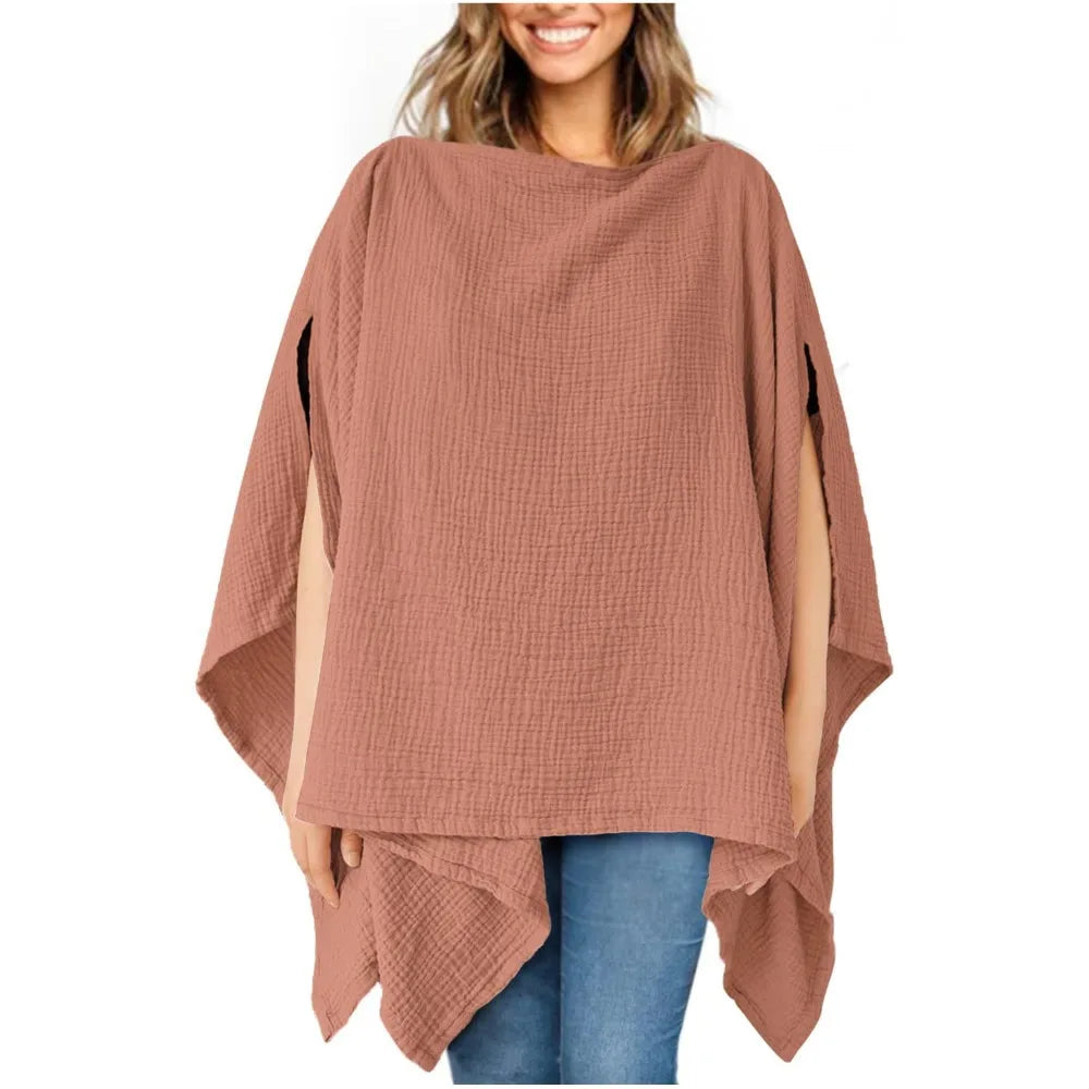 Solid Color Maternal Nursing Covers 2 in 1 Comfortable Breastfeeding Blanket Anti-Exposure Soft Feeding Clothes Outdoor