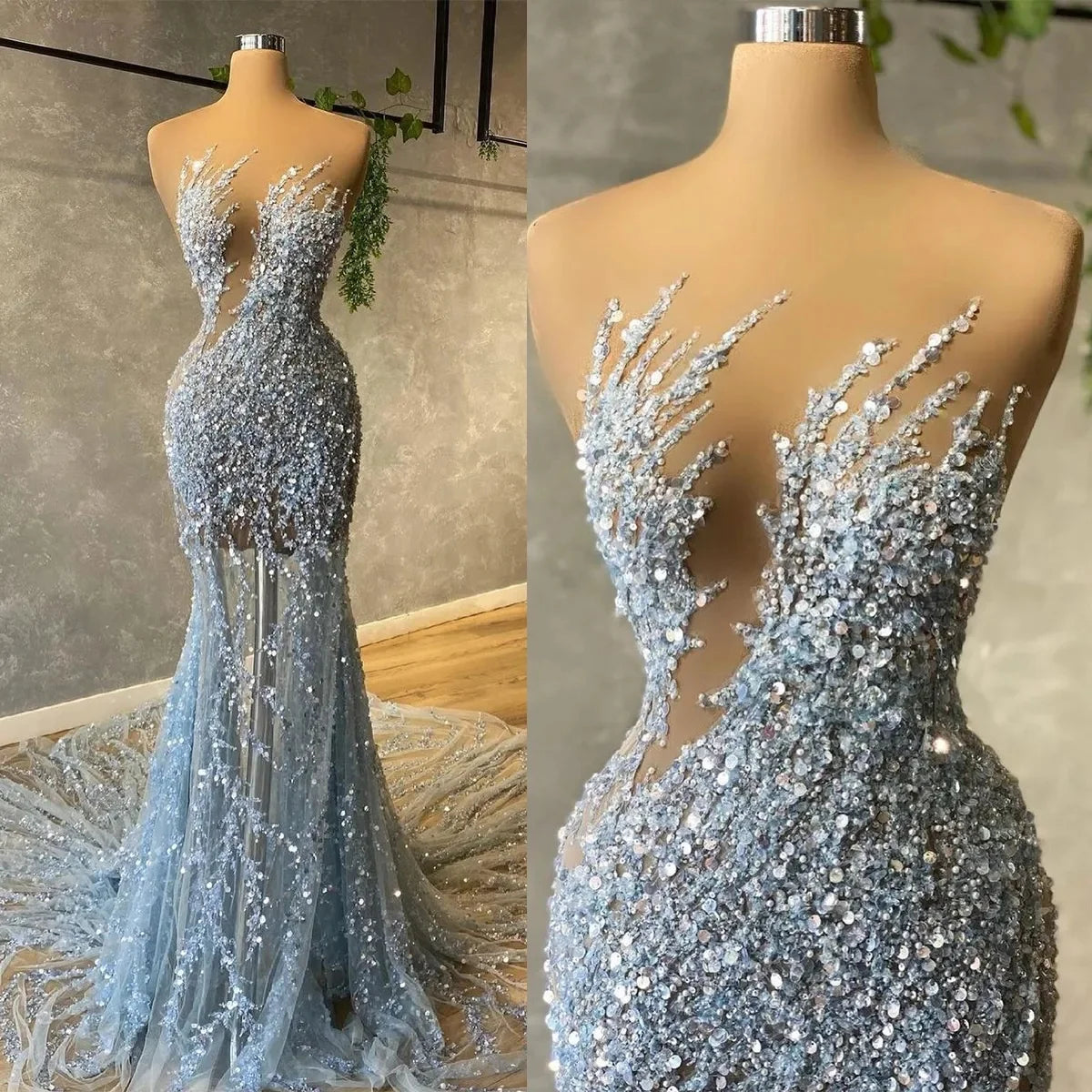 Crystal Cut Out Sweetheart Beading Evening Dresses Mermaid Woman's Sexy Sleeveless Prom Gowns Formal Party Vestidos Customized