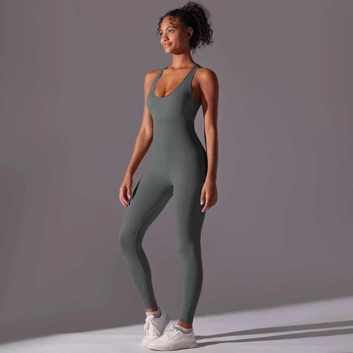 Sexy Back V Jumpsuit Gym Set Women Training Yoga Suit Sportswear Women Sports Jumpsuit Fitness Rompers Stretch Workout Bodysuits