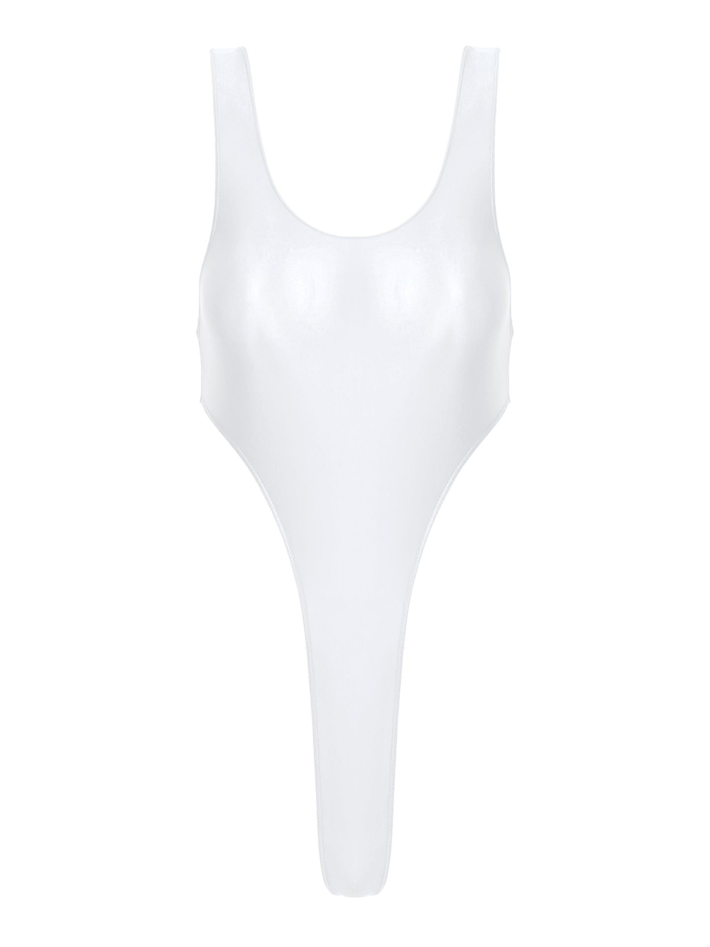 Womens Swimsuit 2022 New Glossy One-piece Swimming Bathing Suit Backless High Cut Bodysuit Sportwear Beachwear Swimwear