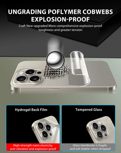 3Pcs Back Hydrogel Film For Apple iPhone 17 16 Pro Max Air Full Cover Screen Protection Clear Film HD Stickers Phone Accessories