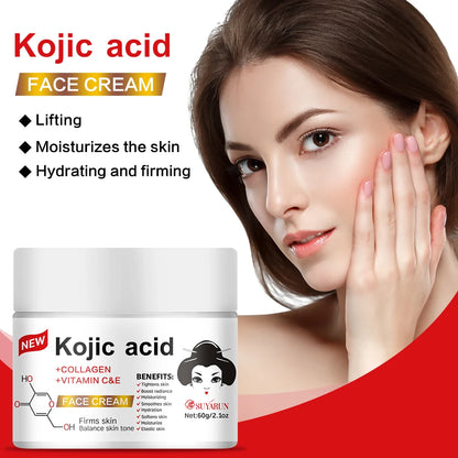 SUYARUN Propolis Vitamin E Kojic Acid Cream - Brightening, Moisturizing, Anti-Aging, Dark Spot Removal, All Skin Types.