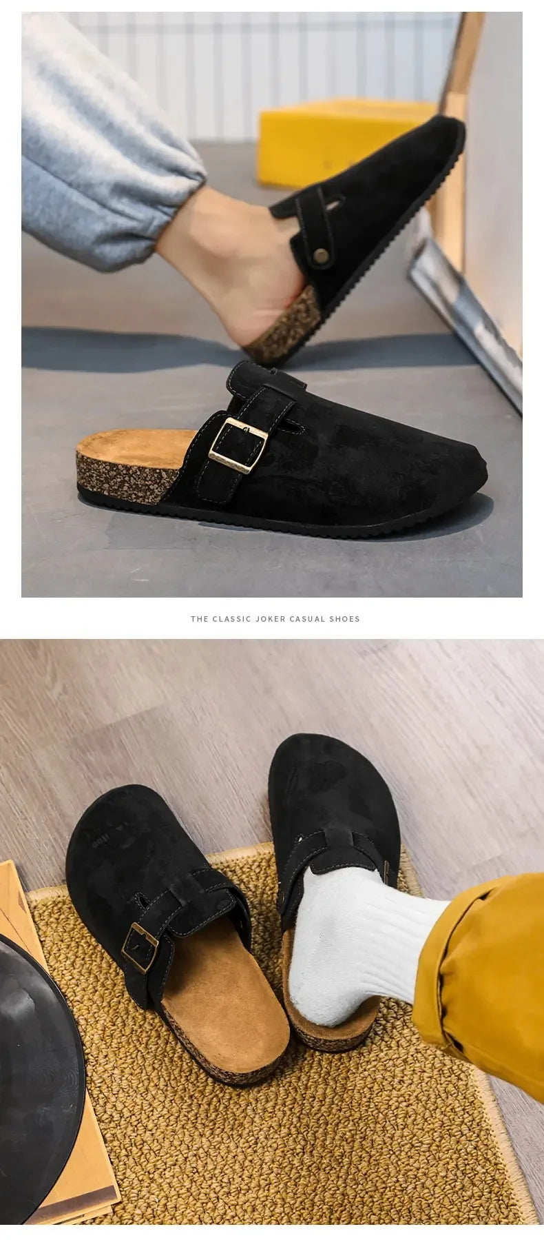 Couple Cork Clogs Slippers Fashion Soft Footbed Suede Beach Slides With Arch Support Girls Outdoor Muller Shoes womens sandals